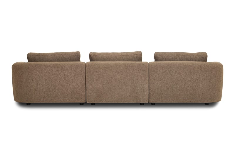 Milano 5-sits Rundad Vänstervänd L-soffa med Låg Rygg i Brun Boucle - Möbler - Soffa - Divansoffor & schäslongsoffa