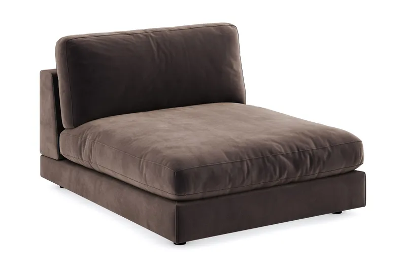 Arken 1-sits Divanmodul i Sammet - Brun - Möbler - Soffa - Modulsoffor - Övriga moduler till modulsoffa