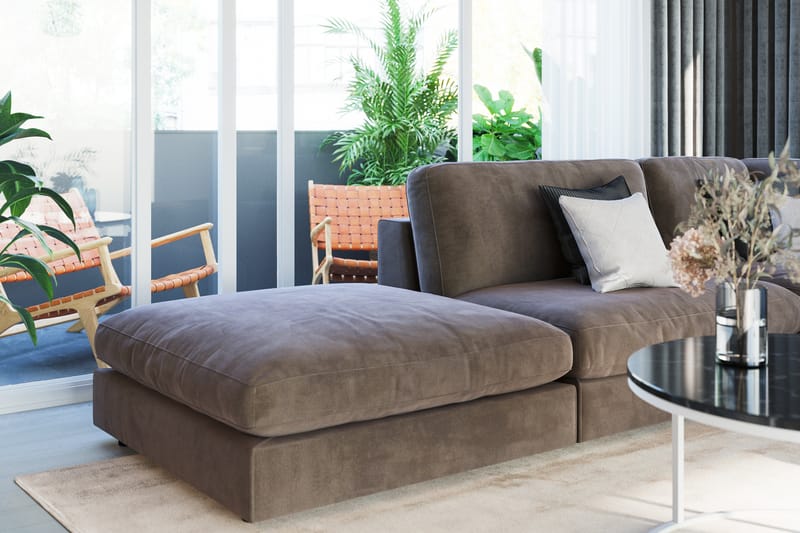Arken 1-sits Divanmodul i Sammet - Brun - Möbler - Soffa - Modulsoffor - Övriga moduler till modulsoffa