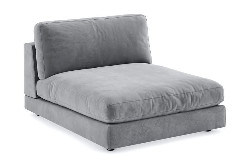 Arken 1-sits Divanmodul i Sammet - Ljusgrå - Möbler - Soffa - Modulsoffor - Övriga moduler till modulsoffa