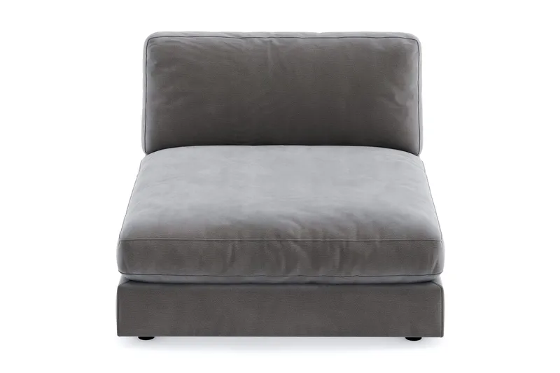 Arken 1-sits Divanmodul i Sammet - Mörkgrå - Möbler - Soffa - Modulsoffor - Övriga moduler till modulsoffa