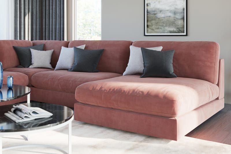Arken 1-sits Divanmodul i Sammet - Rosa - Möbler - Soffa - Modulsoffor - Övriga moduler till modulsoffa