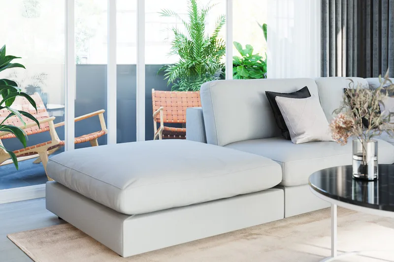 Arken 1-sits Divanmodul i Tyg - Ljusgrå - Möbler - Soffa - Modulsoffor - Övriga moduler till modulsoffa