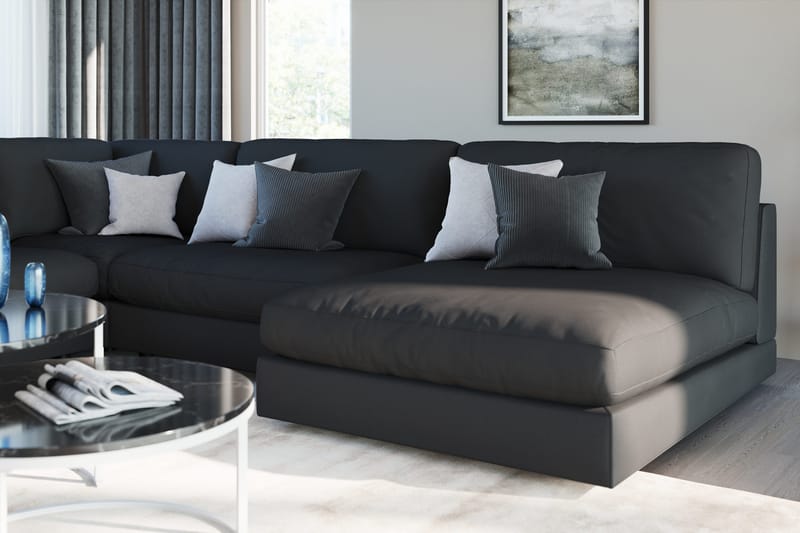 Arken 2-sits Divanmodul i Tyg - Svart - Möbler - Soffa - Modulsoffor - Övriga moduler till modulsoffa