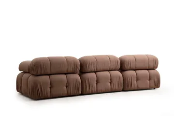 Belgin Högermodul / Fåtölj 95 cm med fasta armstöd och repdetaljer - Brun - Möbler - Soffa - Modulsoffor - Övriga moduler till modulsoffa