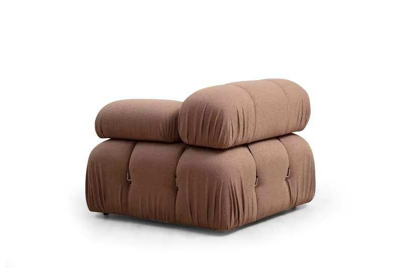 Belgin Högermodul / Fåtölj 95 cm med fasta armstöd och repdetaljer - Brun - Möbler - Soffa - Modulsoffor - Övriga moduler till modulsoffa
