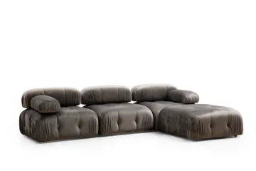 Belgin Högermodul / Fåtölj 95 cm med fasta armstöd och repdetaljer - Grå - Möbler - Soffa - Modulsoffor - Övriga moduler till modulsoffa