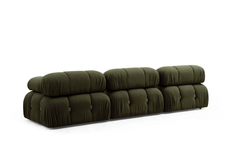 Belgin Högermodul / Fåtölj 95 cm med fasta armstöd och repdetaljer - Grön - Möbler - Soffa - Modulsoffor - Övriga moduler till modulsoffa