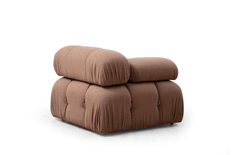Belgin Vänstermodul / Fåtölj 95 cm med fasta armstöd och repdetaljer - Brun - Möbler - Soffa - Modulsoffor - Övriga moduler till modulsoffa