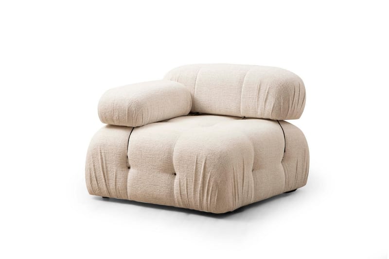 Belgin Vänstermodul / Fåtölj 95 cm med fasta armstöd och repdetaljer - Cream - Möbler - Soffa - Modulsoffor - Övriga moduler till modulsoffa