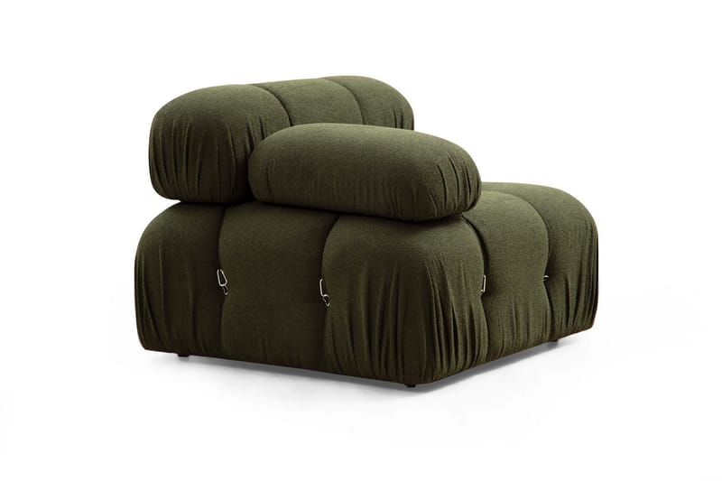 Belgin Vänstermodul / Fåtölj 95 cm med fasta armstöd och repdetaljer - Grön - Möbler - Soffa - Modulsoffor - Övriga moduler till modulsoffa