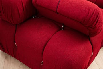 Belgin Vänstermodul / Fåtölj 95 cm med fasta armstöd och repdetaljer - Röd - Möbler - Soffa - Modulsoffor - Övriga moduler till modulsoffa