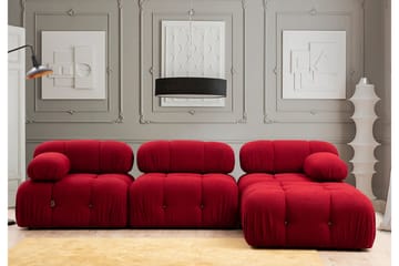 Belgin Vänstermodul / Fåtölj 95 cm med fasta armstöd och repdetaljer - Röd - Möbler - Soffa - Modulsoffor - Övriga moduler till modulsoffa