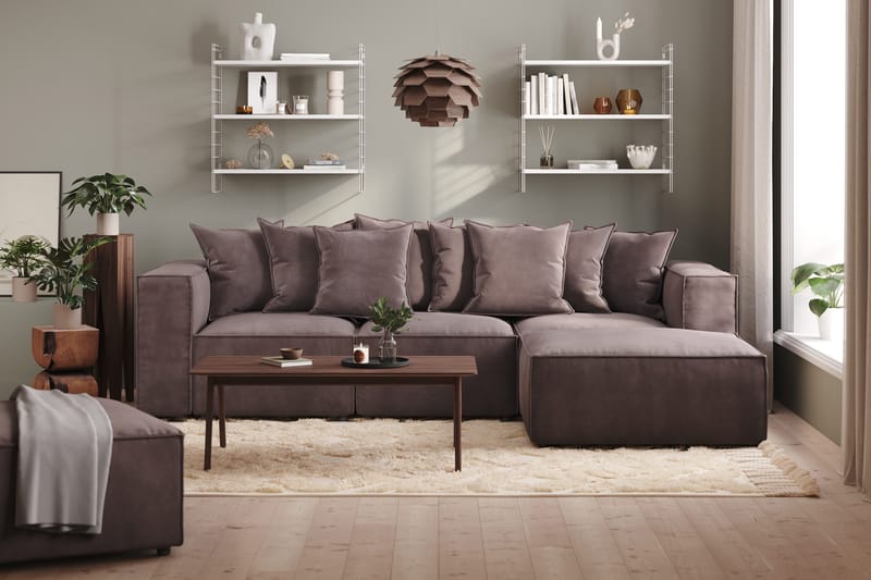 Cubo 1-sits Högermodul i Sammet 108 cm bred - Mörkgrå - Möbler - Soffa - Modulsoffor - Övriga moduler till modulsoffa