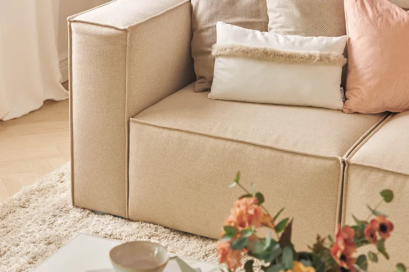 Cubo 1-sits Högermodul i Tyg 108 cm bred - Beige - Möbler - Soffa - Modulsoffor - Övriga moduler till modulsoffa