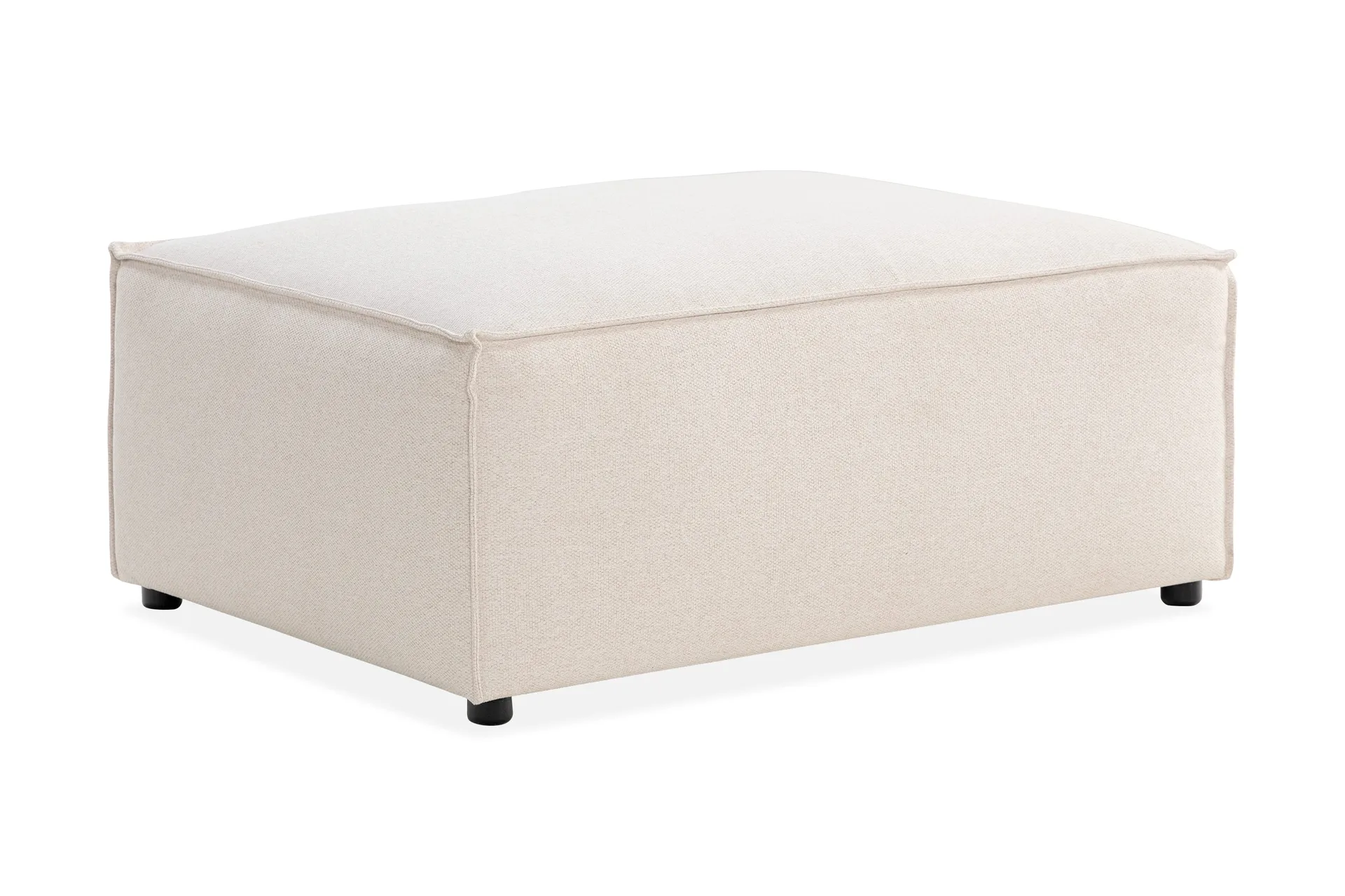 Andrarum Cubo 1-sits Rektangulär Fotpallsmodul i Tyg 80 cm bred Beige ...