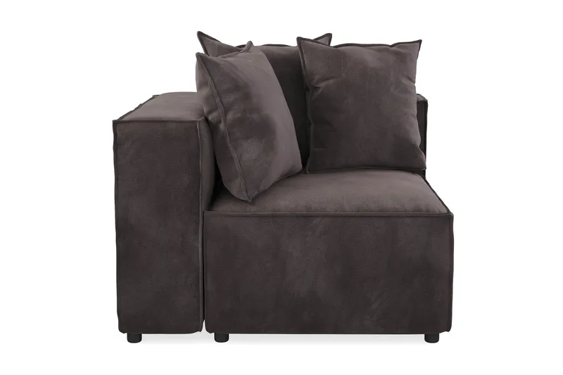 Cubo 1-sits Vänstermodul i Sammet 108 cm bred - Mörkgrå - Möbler - Soffa - Modulsoffor - Övriga moduler till modulsoffa