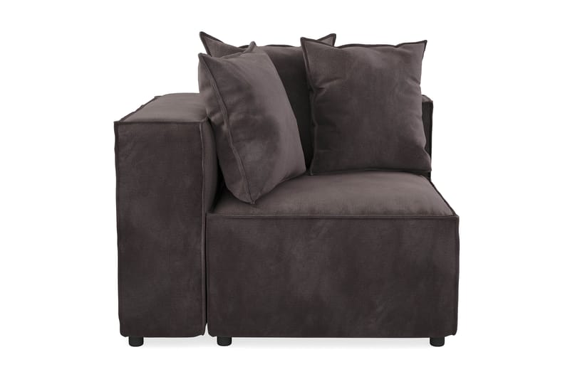 Cubo 1-sits Vänstermodul i Sammet 108 cm bred - Mörkgrå - Möbler - Soffa - Modulsoffor - Övriga moduler till modulsoffa