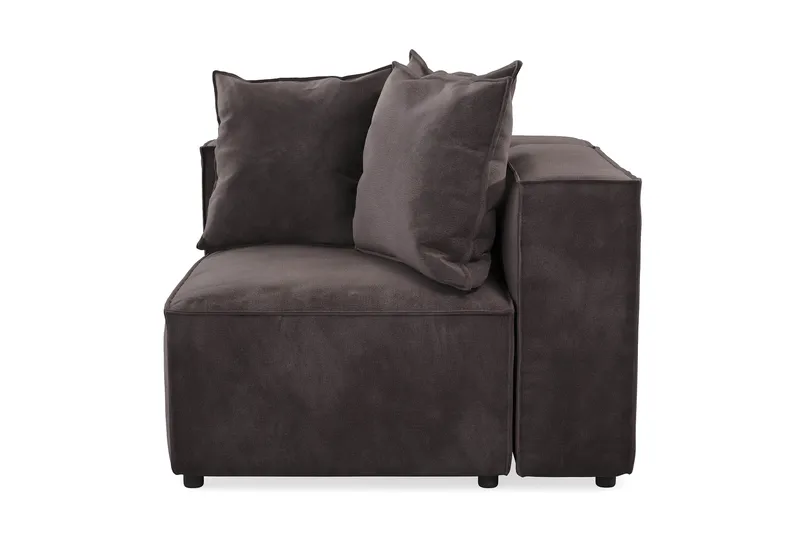Cubo 1-sits Vänstermodul i Sammet 108 cm bred - Mörkgrå - Möbler - Soffa - Modulsoffor - Övriga moduler till modulsoffa