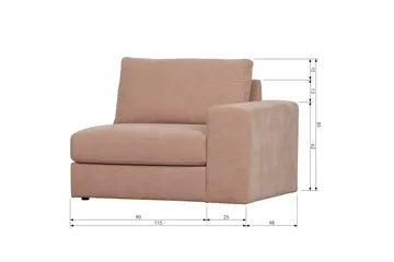 Kielstra Högermodul - Rosa - Möbler - Soffa - Modulsoffor - Övriga moduler till modulsoffa