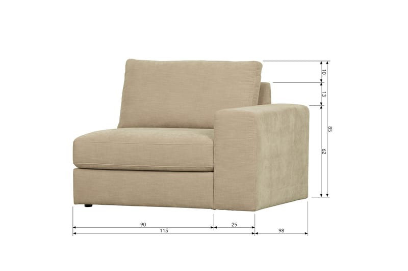 Kielstra Högermodul - Sand - Möbler - Soffa - Modulsoffor - Övriga moduler till modulsoffa