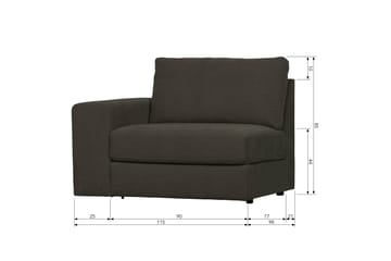 Kielstra Vänstermodul - Antracit - Möbler - Soffa - Modulsoffor - Övriga moduler till modulsoffa