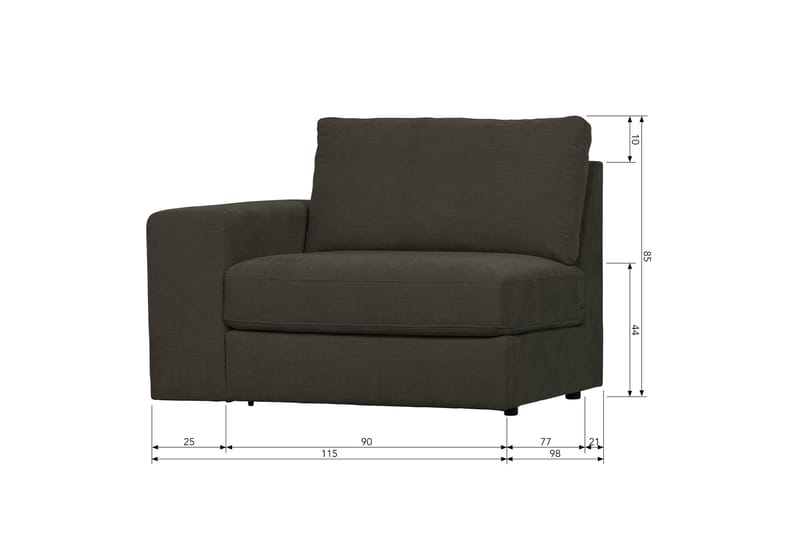 Kielstra Vänstermodul - Antracit - Möbler - Soffa - Modulsoffor - Övriga moduler till modulsoffa