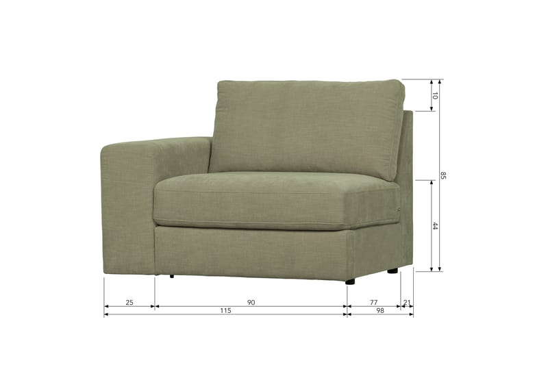 Kielstra Vänstermodul - Grön - Möbler - Soffa - Modulsoffor - Övriga moduler till modulsoffa