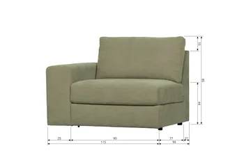 Kielstra Vänstermodul - Grön - Möbler - Soffa - Modulsoffor - Övriga moduler till modulsoffa