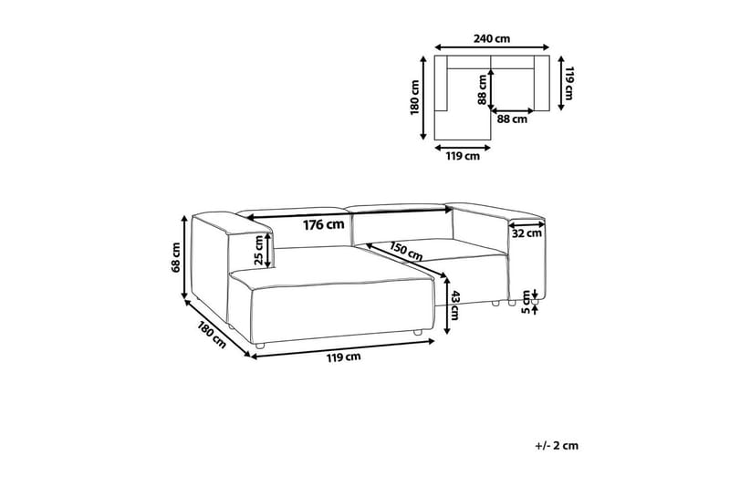 2-sits Hörnsoffa Aprica Högervänd - Högervänd - Möbler - Soffa - Modulsoffor - Komplett modulsoffa