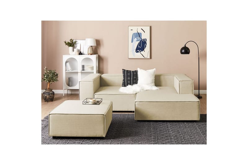 2-sits Hörnsoffa med fotpall Aprica - Möbler - Soffa - Modulsoffor - Hörnmodul