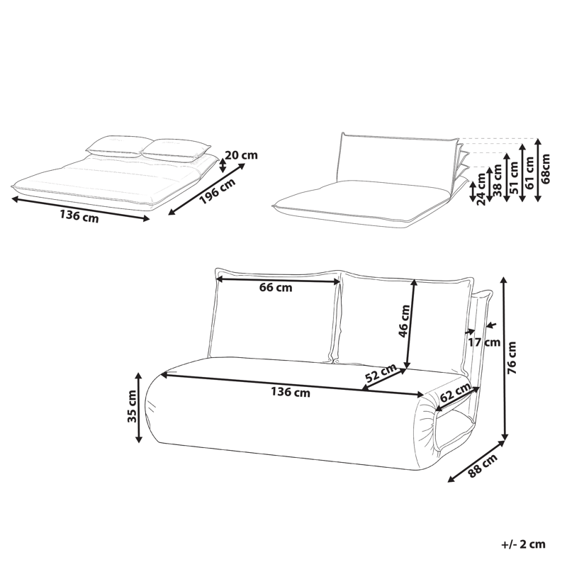 2-sits soffa Roros - Off-White - Möbler - Soffa - Bäddsoffa - Bäddsoffa 2 sits