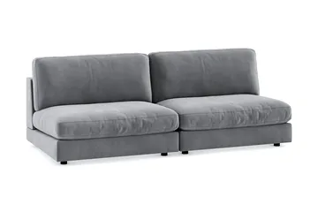 Arken 4-sits Modulsoffa i Sammet - Ljusgrå - Möbler - Soffa - Modulsoffor - Komplett modulsoffa