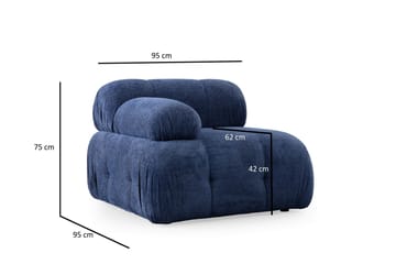 Belgin Vänstermodul / Fåtölj 95 cm med fasta armstöd - Blå - Möbler - Soffa - Modulsoffor - Övriga moduler till modulsoffa