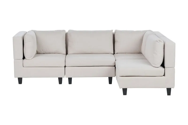 Buck 4-sits L-formad Modulsoffa med Divan och Hörnsoffa i Tyg, Beige|Svart