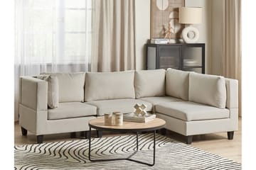 Buck 4-sits L-formad Modulsoffa med Divan och Hörnsoffa i Tyg - Beige|Svart - Möbler - Soffa - Modulsoffor - Komplett modulsoffa