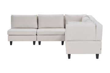 Buck 5-sits L-formad Modulsoffa i Tyg - Beige|Svart - Möbler - Soffa - Modulsoffor - Komplett modulsoffa