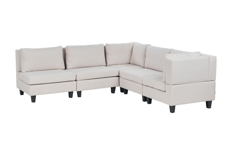 Buck 5-sits L-formad Modulsoffa i Tyg, Beige|Svart