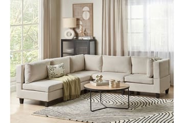 Buck 5-sits L-formad Modulsoffa i Tyg - Beige|Svart - Möbler - Soffa - Modulsoffor - Komplett modulsoffa