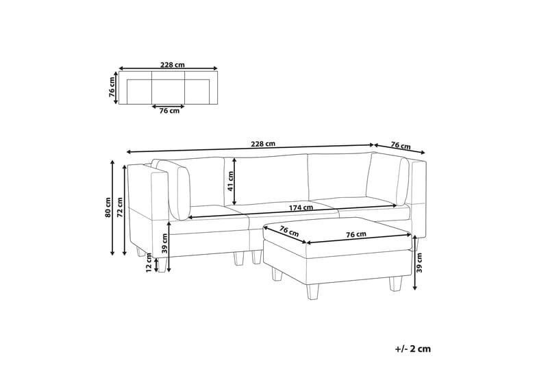 Buck Modulsoffa 3-sits - Grå/Svart - Möbler - Soffa - Modulsoffor - Komplett modulsoffa