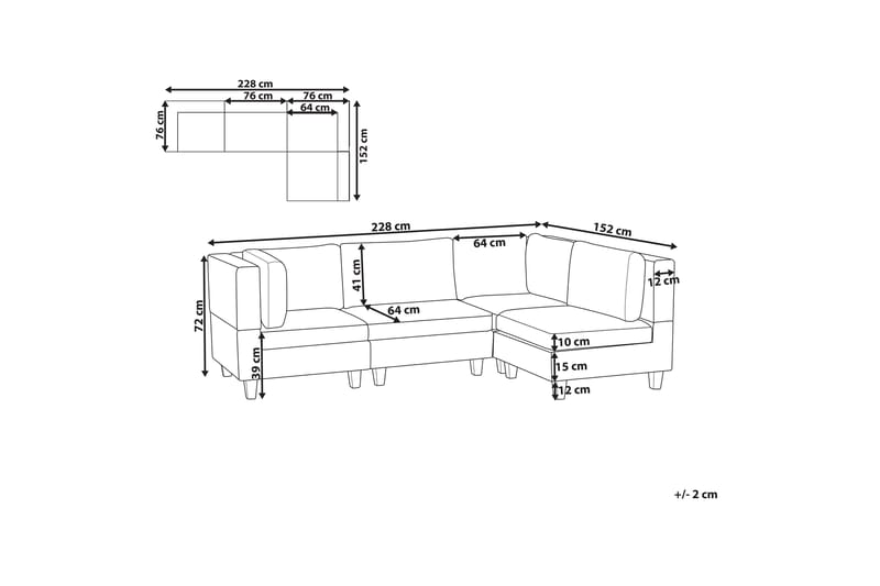 Buck Modulsoffa 4-sits - Grå - Möbler - Soffa - Modulsoffor - Komplett modulsoffa