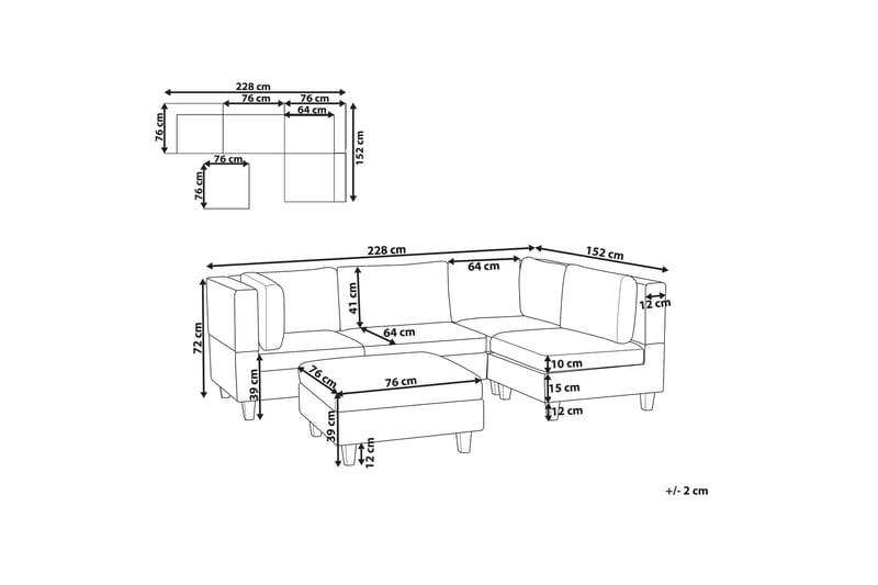 Buck Modulsoffa 4-sits - Grå - Möbler - Soffa - Modulsoffor - Komplett modulsoffa