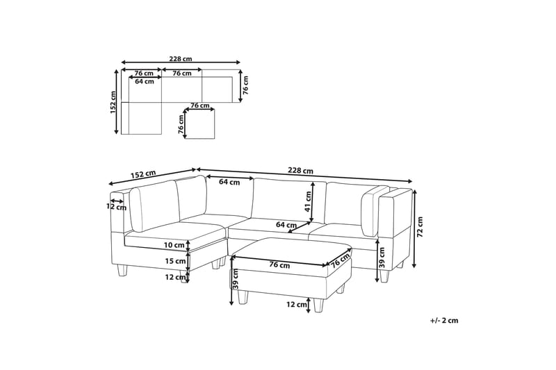 Buck Modulsoffa 4-sits - Grå - Möbler - Soffa - Modulsoffor - Komplett modulsoffa