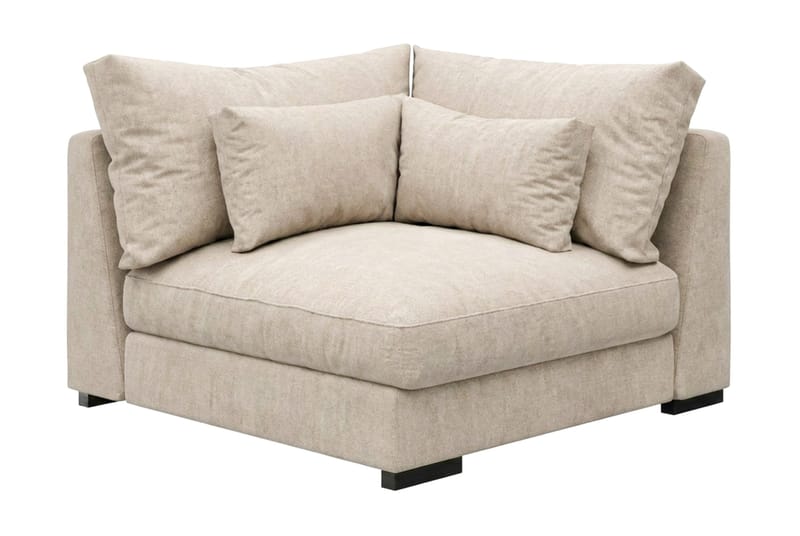 Dubai 1-sits Extra Djup Hörnmodul för Modulsoffa i Tyg med Chenilleutseende, Beige