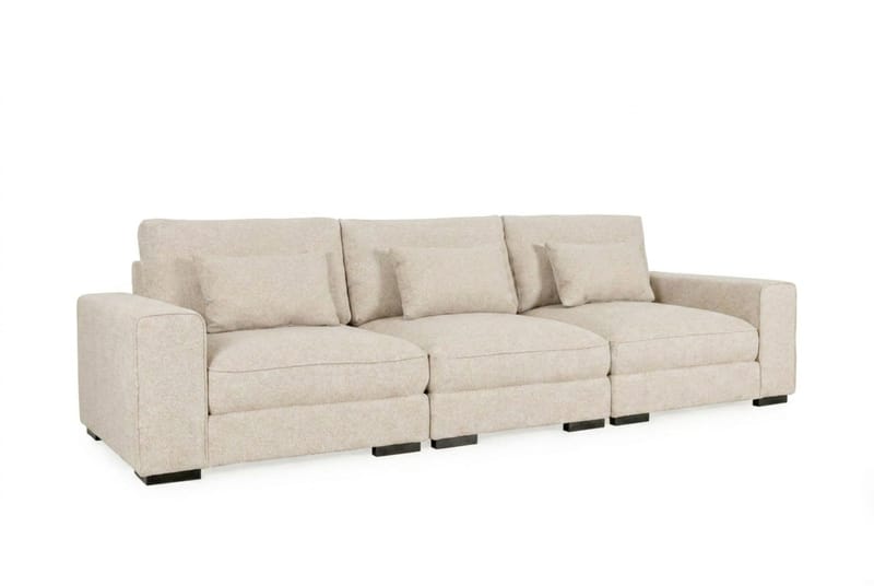Dubai 3-sits soffa Extra Djup i Chenille - Beige - Möbler - Soffa - Modulsoffor - Komplett modulsoffa