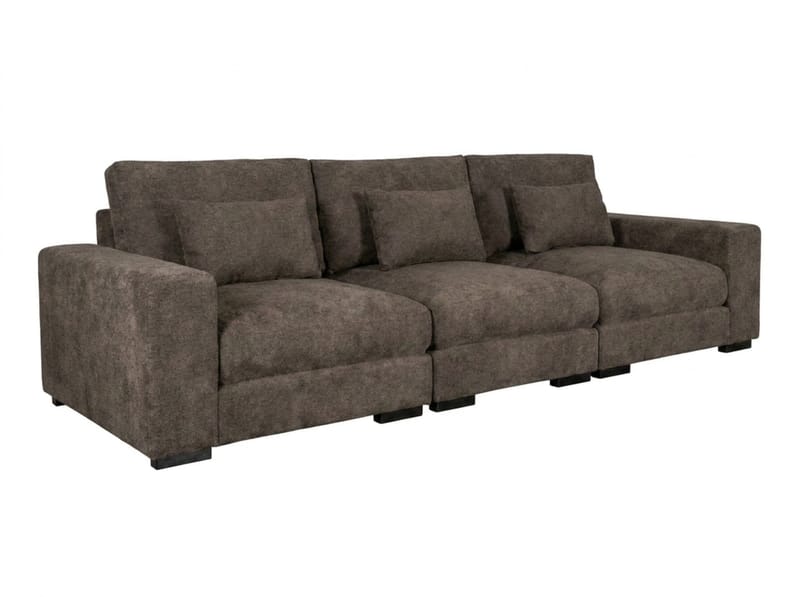 Dubai 3-sits soffa Extra Djup i Chenille - Mörkbrun - Möbler - Soffa - Modulsoffor - Komplett modulsoffa