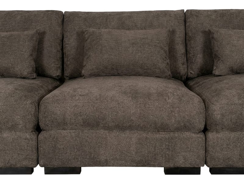 Dubai 3-sits soffa Extra Djup i Chenille - Mörkbrun - Möbler - Soffa - Modulsoffor - Komplett modulsoffa