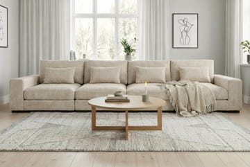 Dubai 4-sits soffa Extra Djup i Chenille - Beige - Möbler - Soffa - Modulsoffor - Komplett modulsoffa