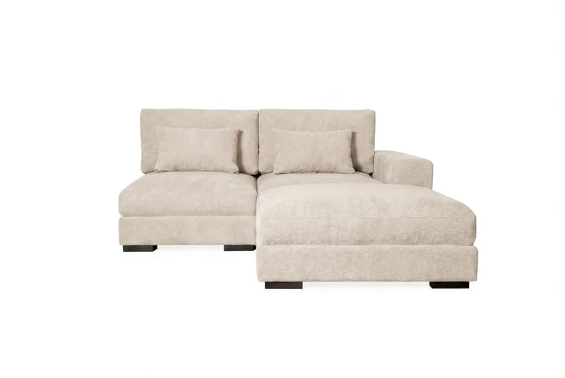 Dubai Divansoffa Höger Extra Djup i Chenille - Beige - Möbler - Soffa - Modulsoffor - Komplett modulsoffa