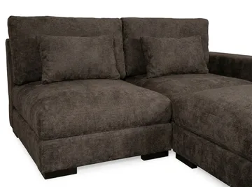 Dubai Divansoffa Höger Extra Djup i Chenille - Mörkbrun - Möbler - Soffa - Modulsoffor - Komplett modulsoffa